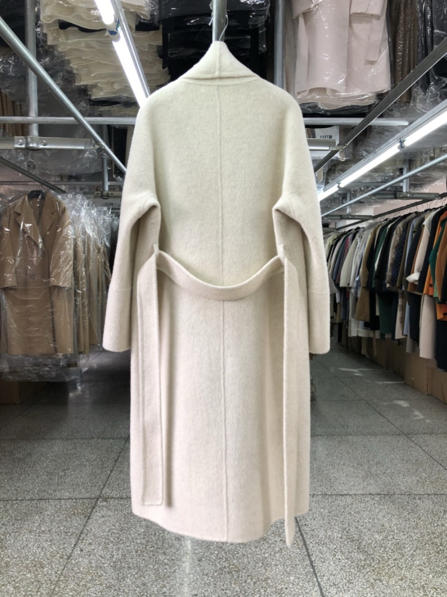 Big Collar Bathrobe Style Doub - Wool Coat Peacoat 评论和价格