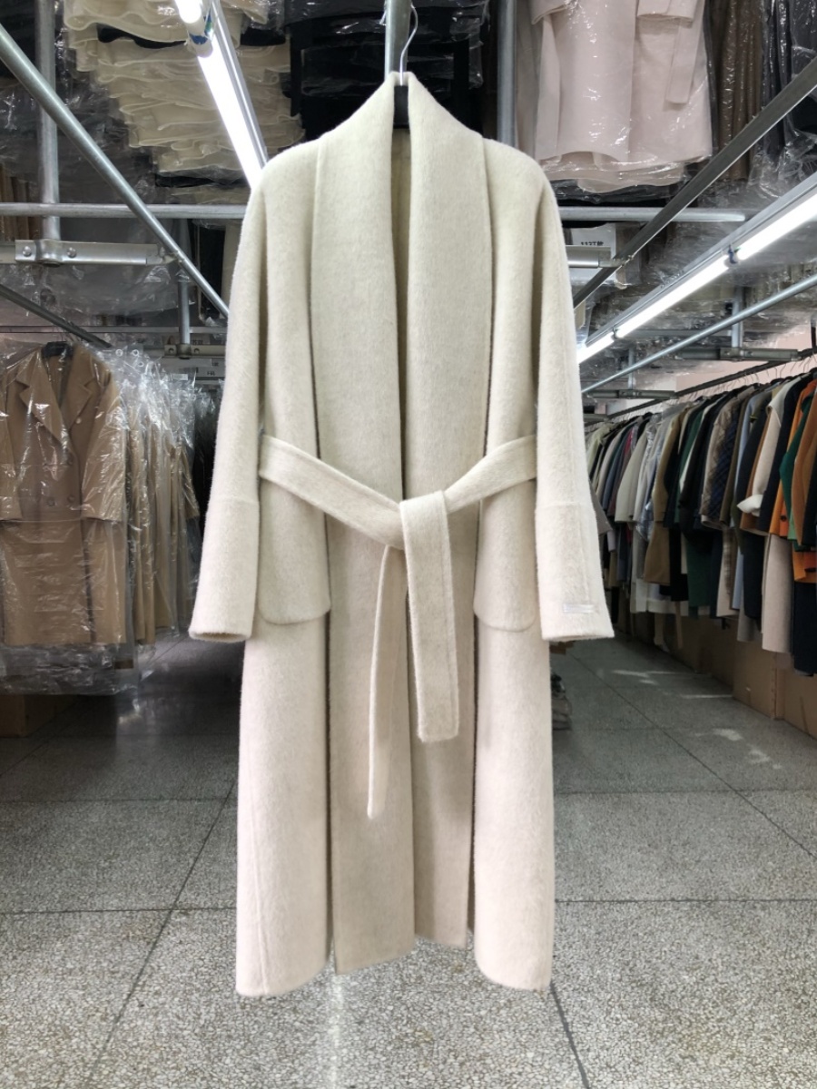 Big Collar Bathrobe Style Doub - Wool Coat Peacoat 评论和价格
