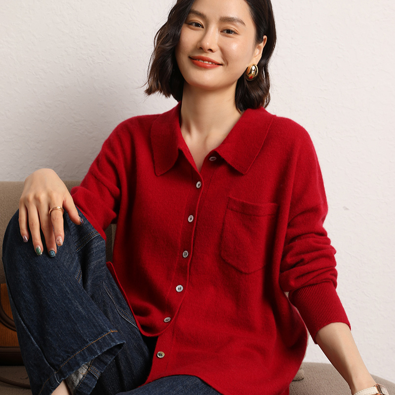 Autumn Women's Cardigan 100% C - Wool Coat Peacoat 评论和价格