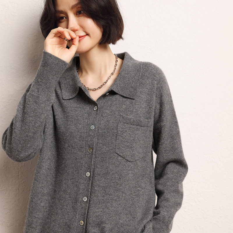 Autumn Women's Cardigan 100% C - Wool Coat Peacoat 评论和价格