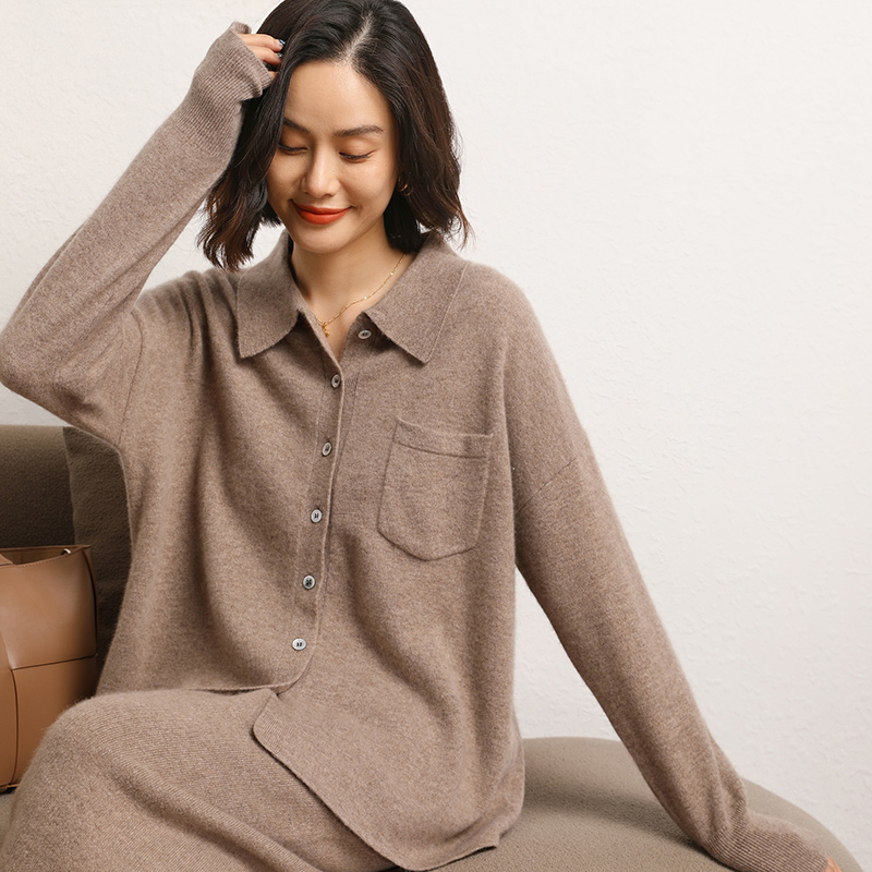 Autumn Women's Cardigan 100% C - Wool Coat Peacoat 评论和价格