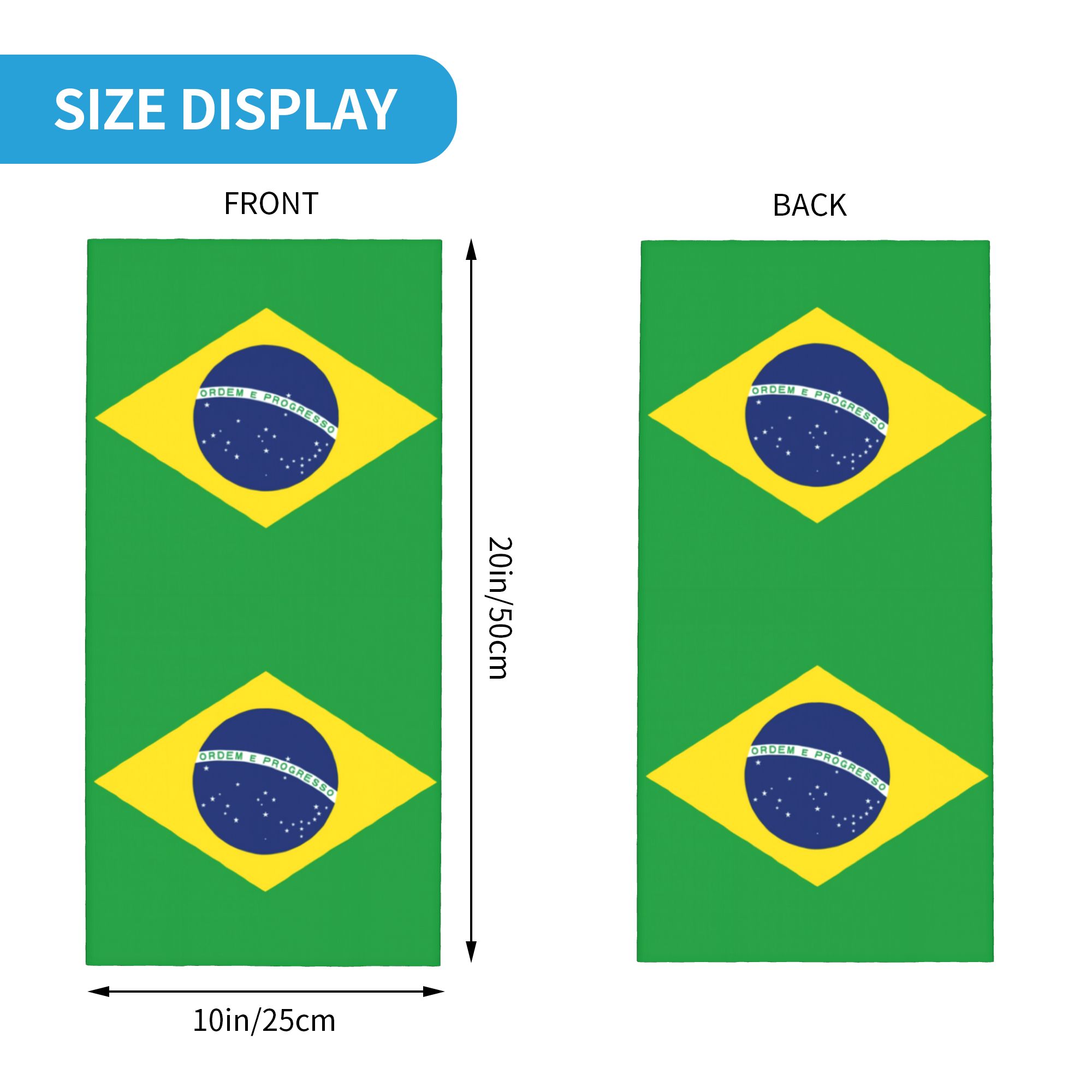 Custom Brazil Flag Bandana Nec - Neck Gaiter Fleece 评论和价格