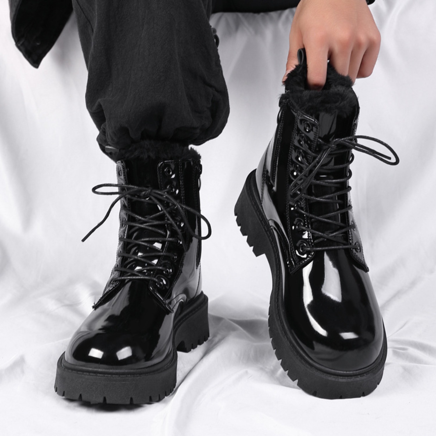Men's warm plush high-top boot - Waterproof Winter Boot 评论和价格