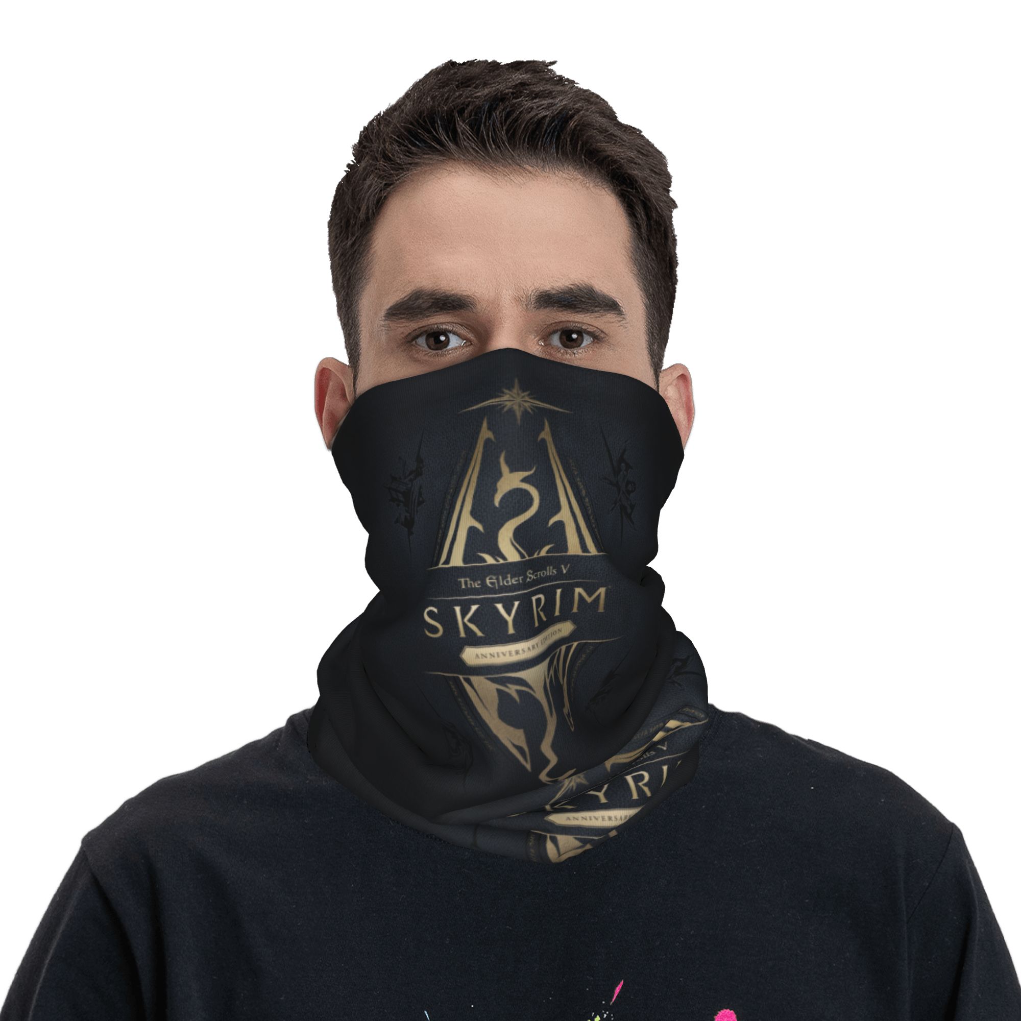 Custom Skyrim Logo Bandana Win - Neck Gaiter Fleece 评论和价格