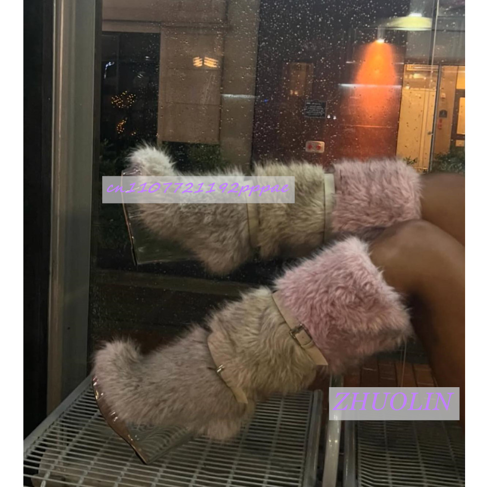 Winter Gradient Furry Transpar - Waterproof Winter Boot 评论和价格