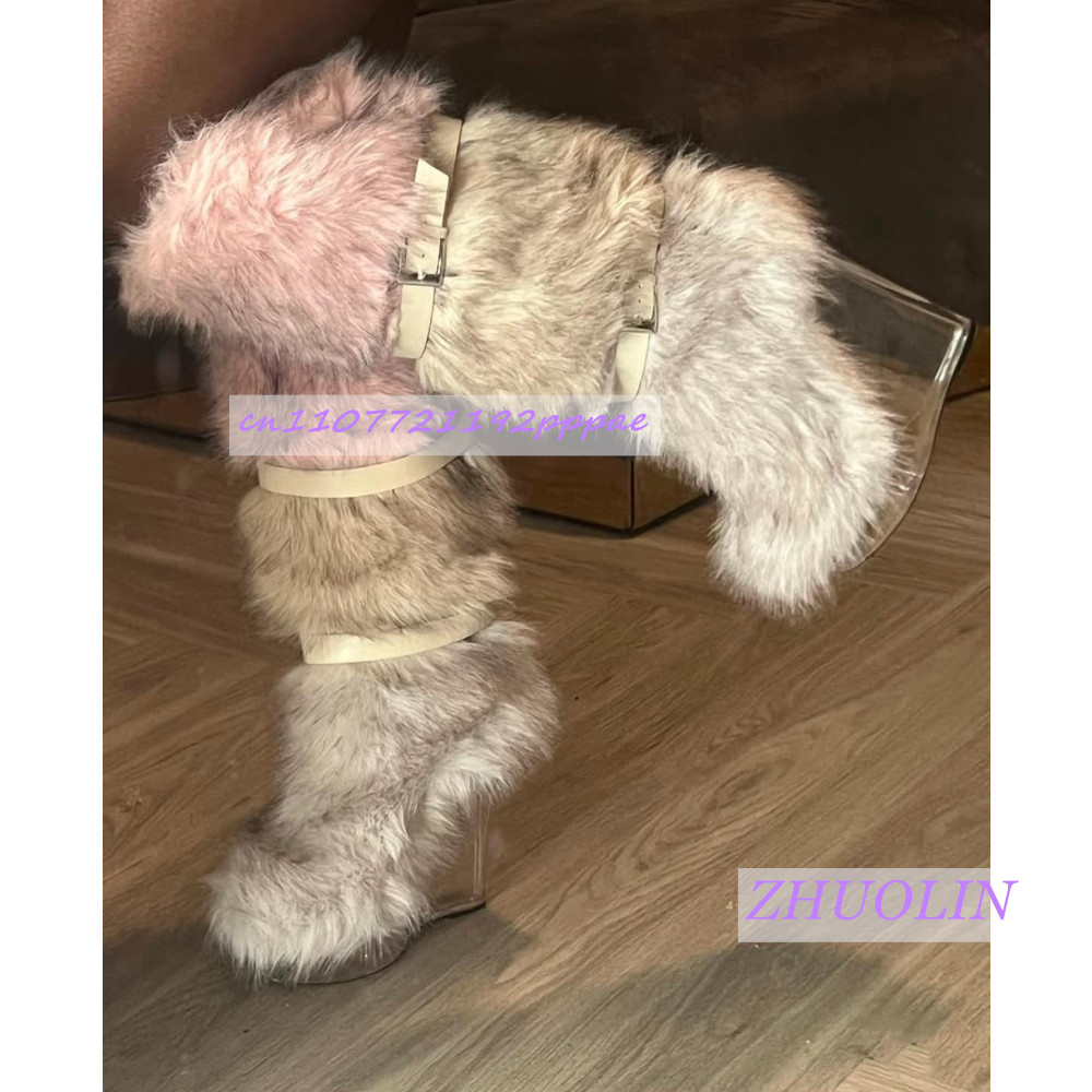 Winter Gradient Furry Transpar - Waterproof Winter Boot 评论和价格