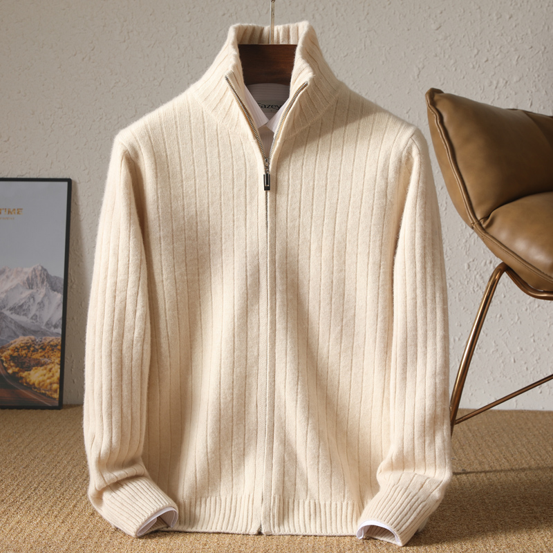 Men 100% Merino Wool Stand-Up  - Wool Coat Peacoat 评论和价格