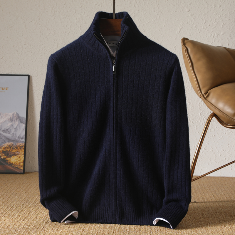 Men 100% Merino Wool Stand-Up  - Wool Coat Peacoat 评论和价格