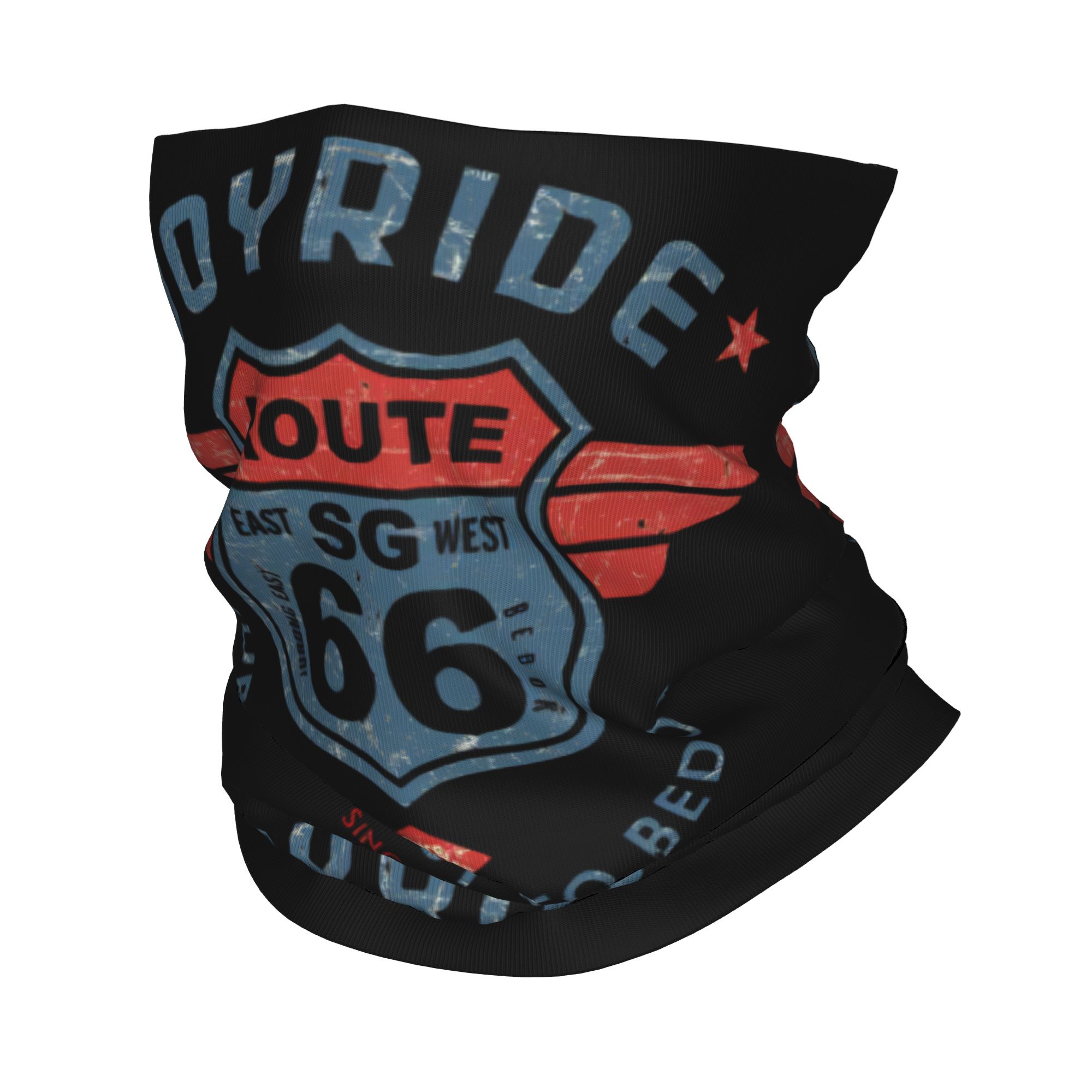 Motorcycle Ride Route 66 Neck  - Neck Gaiter Fleece 评论和价格