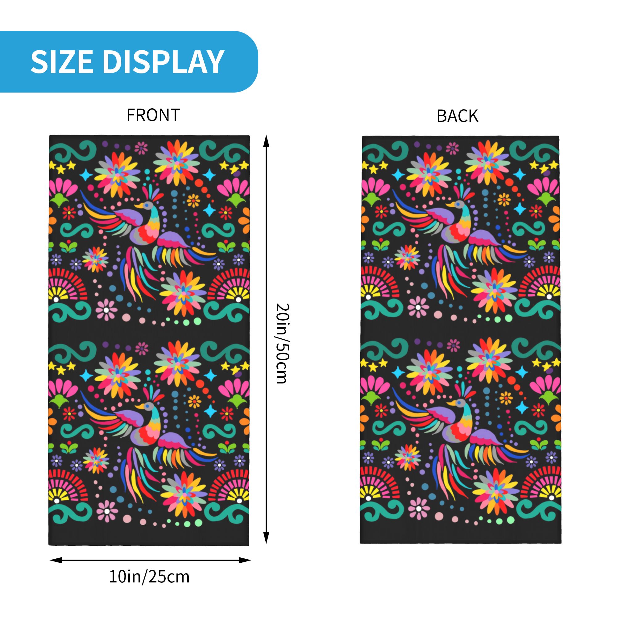 Custom Mexican Floral Flower T - Neck Gaiter Fleece 评论和价格