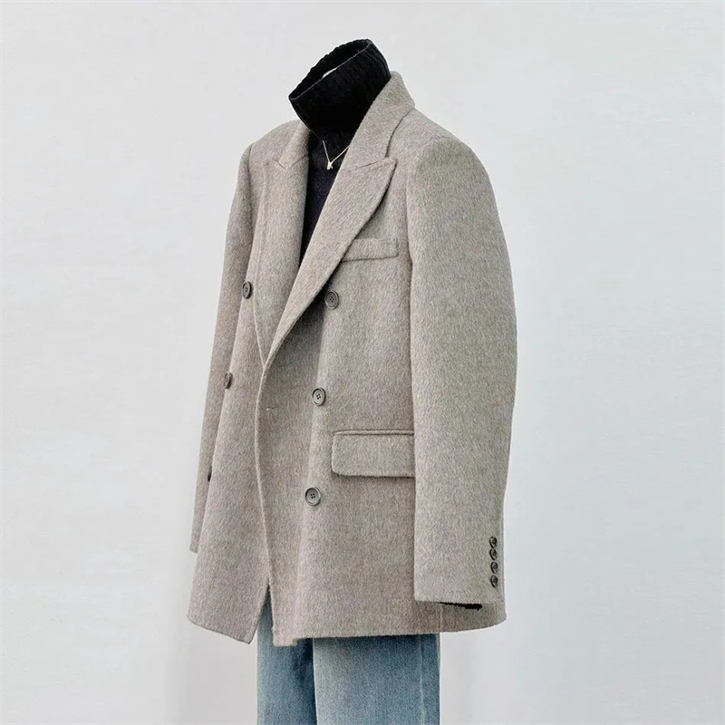 Spring Autumn Women's Double-f - Wool Coat Peacoat 评论和价格